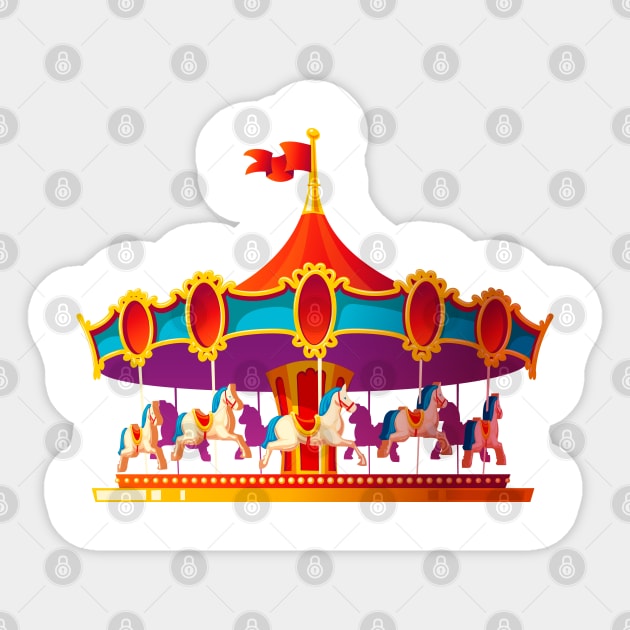 Carousel Merry Go Round Pony Horse Sticker by Happy Art Designs